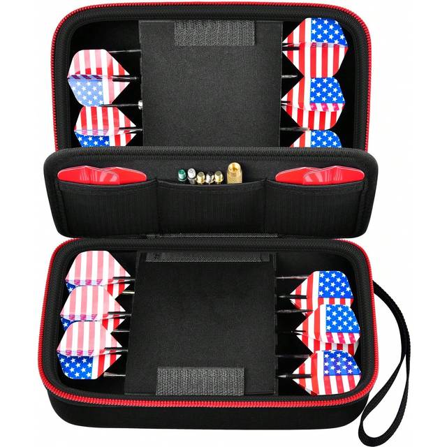 ALKOO Dart Case Holder Bag For 12 Pcs Steel And Soft Tip Darts Set, Storage Organizer Holds 12 Darts And Tips, Shafts And Flights Accessories (Cases Only, H