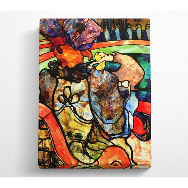 Toulouse Lautrec in the Circus - Wrapped Canvas Art Prints - Red;Multicolour (81cm H x 121.9cm W)