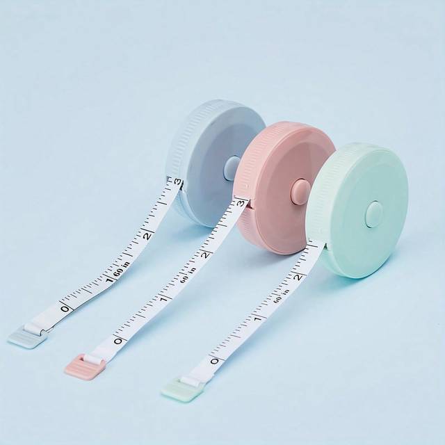 SHEIN 3pcs Tape Measure Measuring Tape For Body Craft Weight Loss Measurements Retractable 60-Inch 1.5 Meter, Small Push Button Dual Sided Tape Measure Body