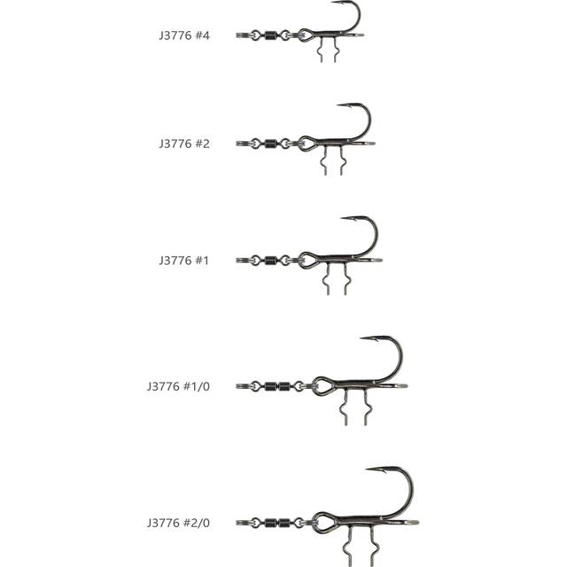 Savage Gear Spinning T-trekrok Stinger med #1/0 krok svart 2-pack