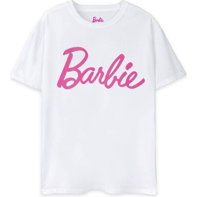 (Large) Barbie Short Sleeved T-Shirt (Womens White)