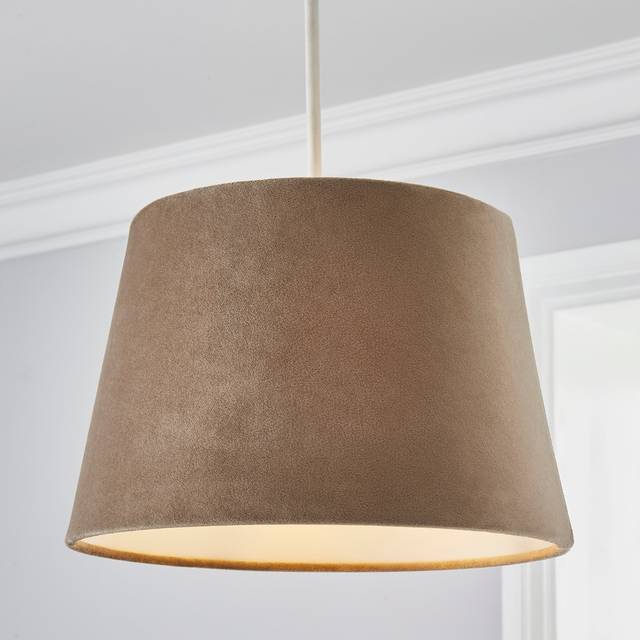 Clara Velvet Tapered Lamp Shade - Natural