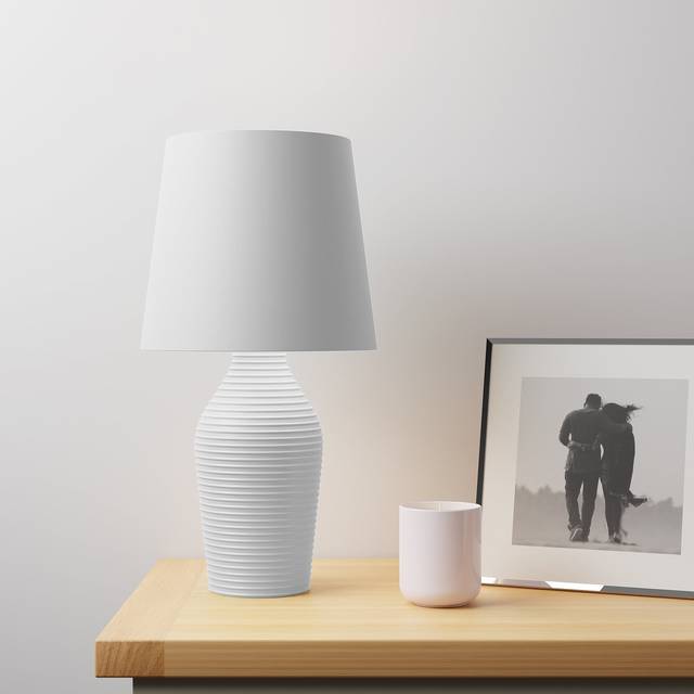 Luna Stoneware Table Lamp - Grey