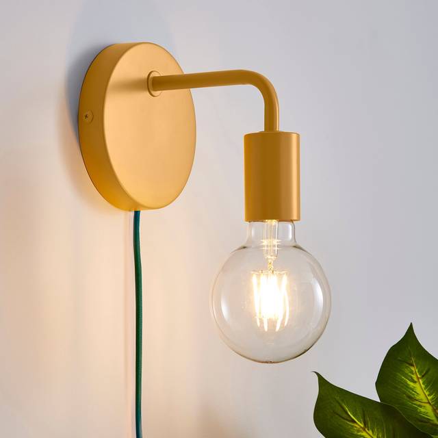 Elements Koppla Plug In Wall Light - Amber