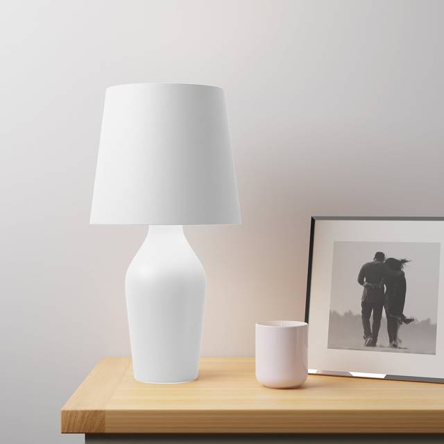 Ava Stoneware Table Lamp - White