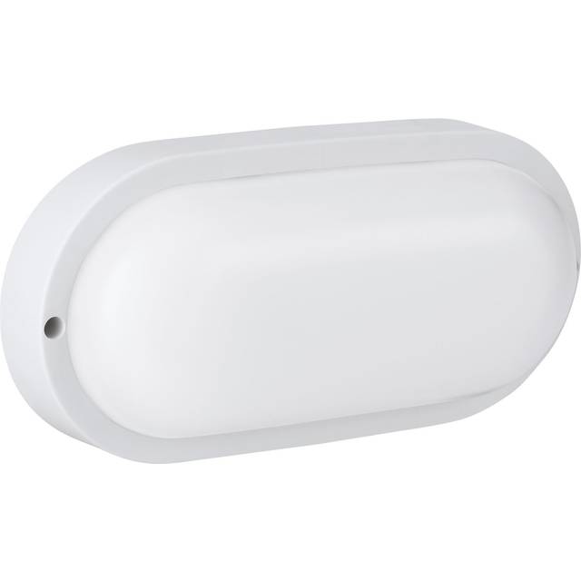 Eglo Basic Boschetto-E Oval White Plastic Eco Friendly Outdoor Wall/Ceiling Light, (L) 20.5cm, White