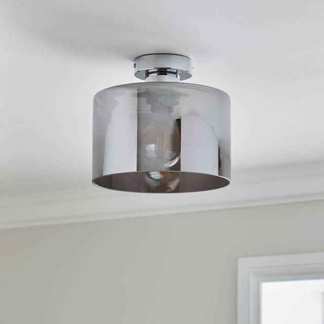 Erin Flush Ceiling Light - Silver