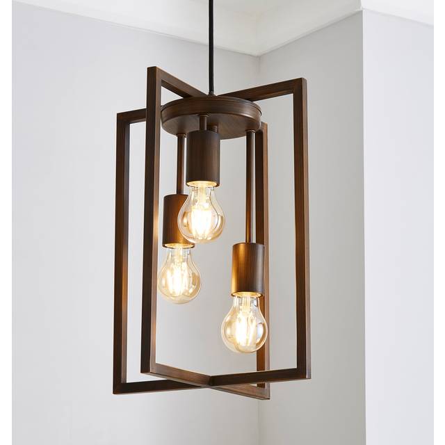 London Industrial 3 Light Pendant Light - Bronze