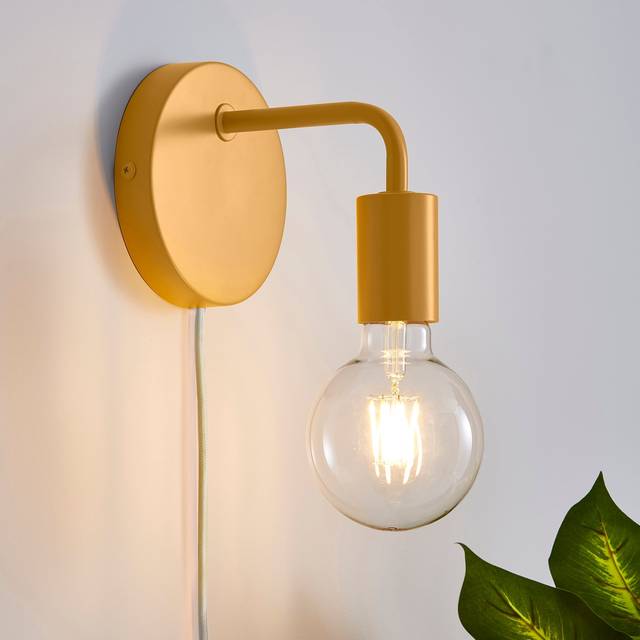 Elements Koppla Plug In Wall Light - Amber