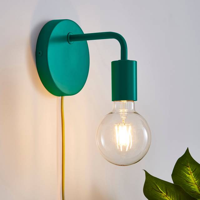 Elements Koppla Plug In Wall Light - Peacock