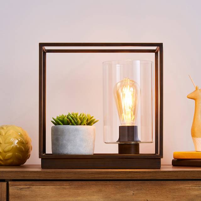 London Industrial Shelf Table Lamp - Bronze