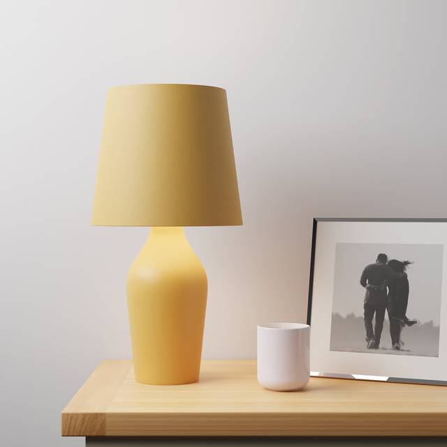 Ava Stoneware Table Lamp - Ochre