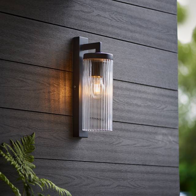 Noir Industrial Outdoor Wall Light - Black