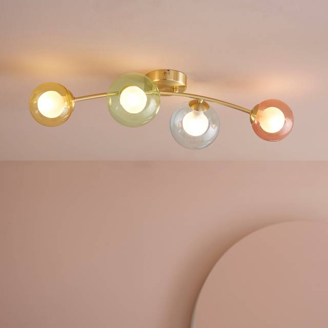 Eliza 4 Light Semi Flush Ceiling Light - Multicolor