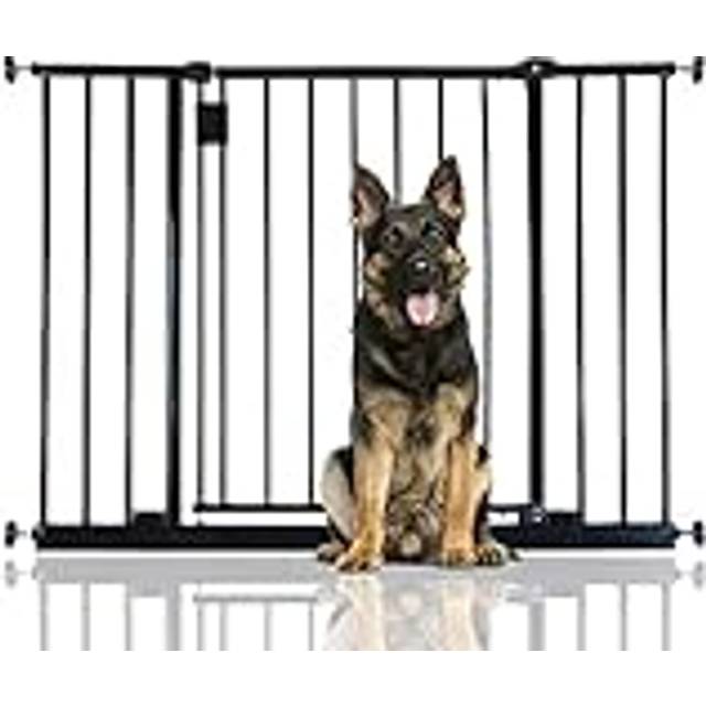 Bettacare - Extra Wide Hallway Dog Gate, 97cm - 103cm, Black, Pressure Fit Pet Gate, Puppy Safety Barrier