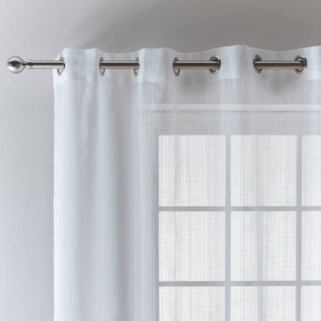 Aspen Sheer Eyelet Voile Panel - White