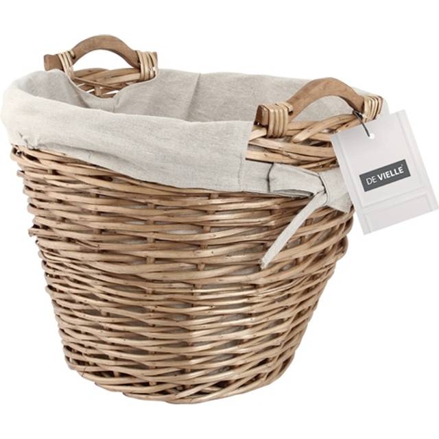 De Vielle Premium HD Lined Large Wicker Round Basket