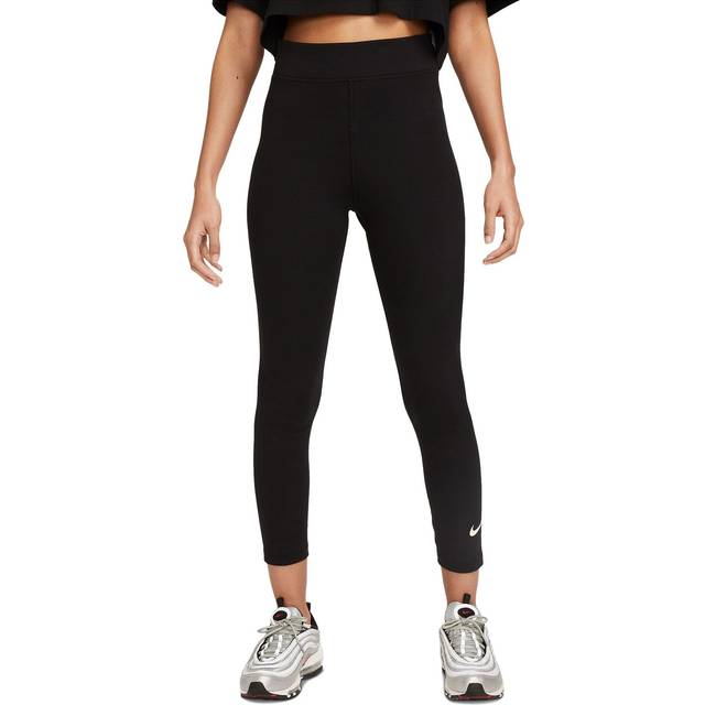Nike Sportswear Classic Women's High-Waisted 7/8 Leggings - Black - Cotton/Polyester/Elastane - M (UK 12&#x2013;14)
