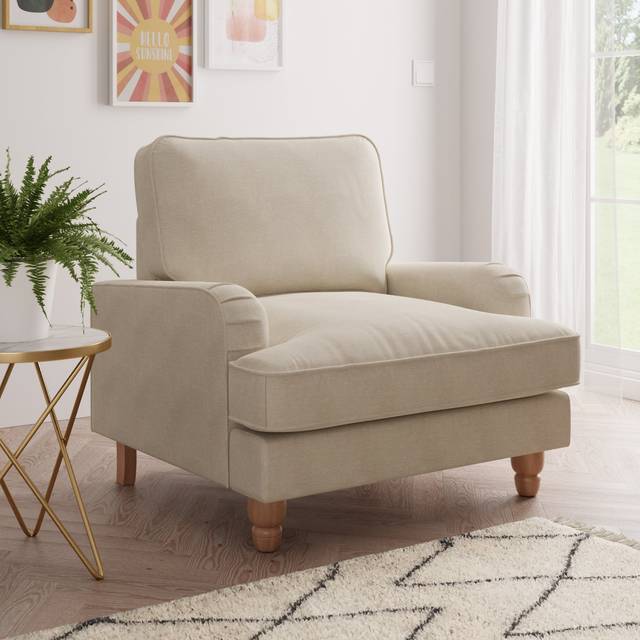 Beatrice Armchair, Luna Fabric - Luna Natural