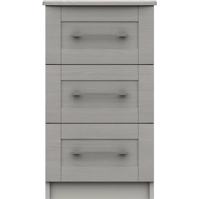 Ethan 3 Drawer Bedside Table - Ethan Light Grey