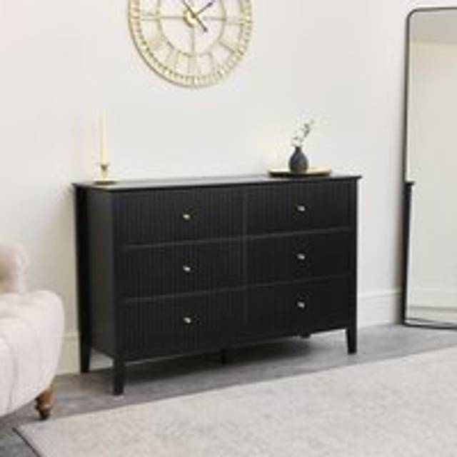 Large 6 Drawer Chest of Drawers - Hales Black Range Material: Furniture/Furniture Ranges/Hales Range/Hales Black Range