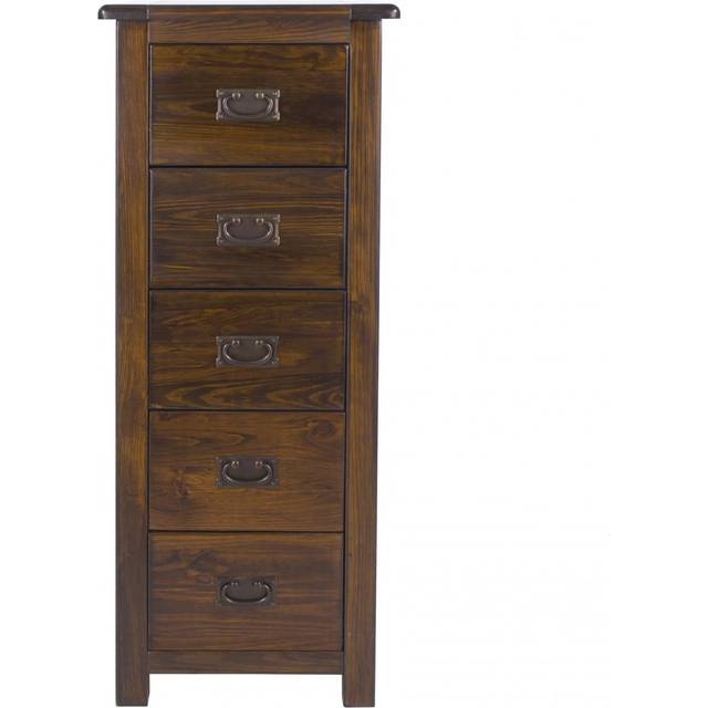 Boston Tall Slim 5 Drawer Chest, Pine - Brown