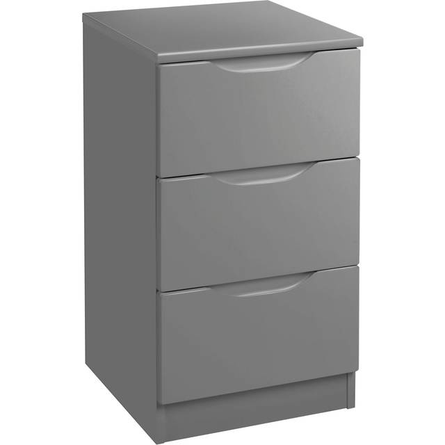 Legato 3 Drawer Bedside Table - Legato Grey