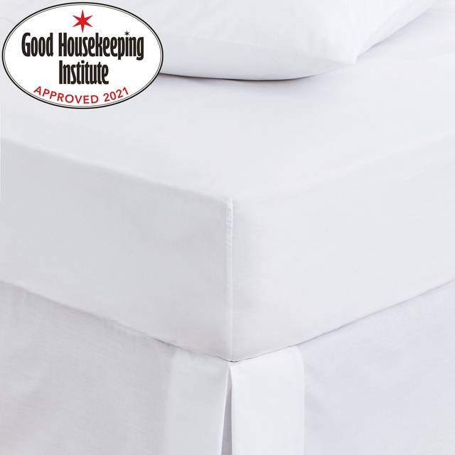 Non Iron Plain Fitted Sheet - White