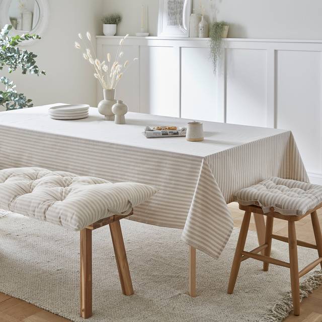 Linford Stripe Tablecloth - Natural