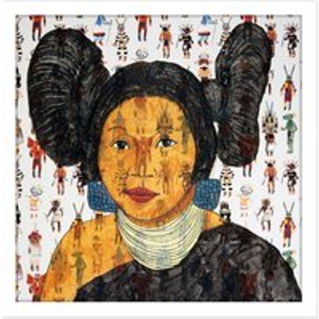 Wall Art Print Bradley White Earth Ojibwe Hopi Maiden IV Painting Square Framed Picture 16X16 Inch - W16 inch x H16 inch