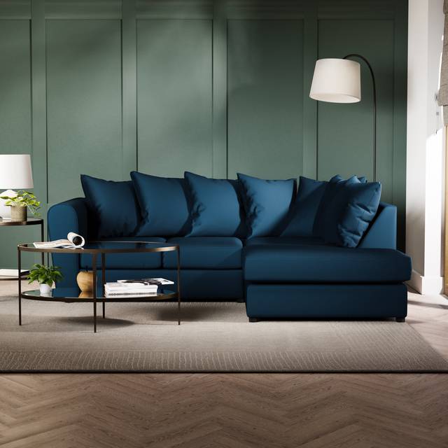 Blake Curved Arm Opulent Velvet Corner Chaise Sofa - Opulent Velvet Navy