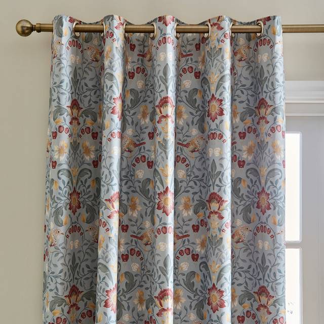 Ruskin Cotton Eyelet Curtains - Duck Egg