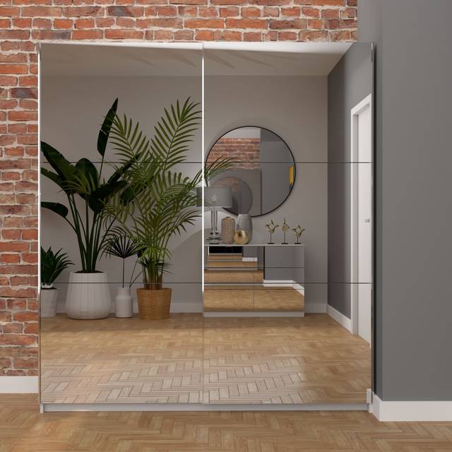 Norland 180cm Sliding Double Wardrobe - Norland White