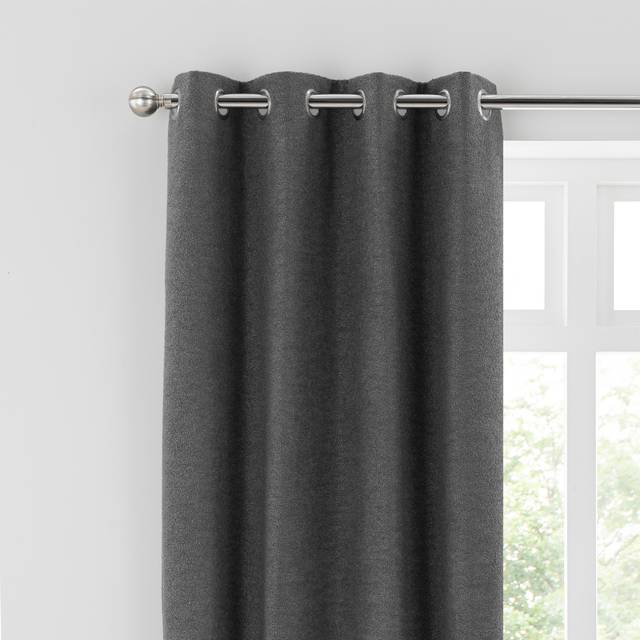 Boucle Eyelet Curtains - Graphite