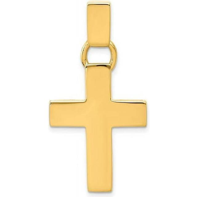 14K Yellow Gold Hollow Cross Pendant