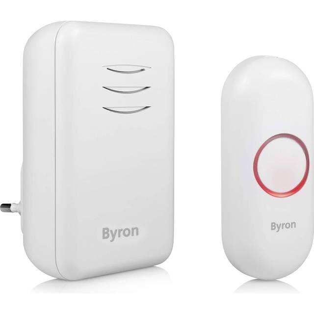 Byron DBY-22312UK Wireless Doorbell with Plug-In Chime - 150m - White