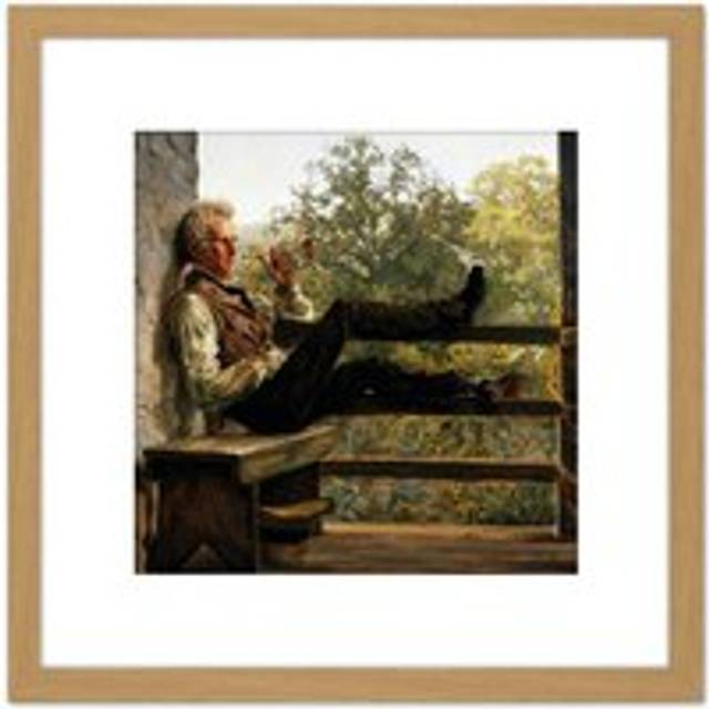 Mayer Independence Squire Jack Porter Painting 8X8 Inch Square Wooden Framed Wall Art Print Picture with Mount - Tan - One Size