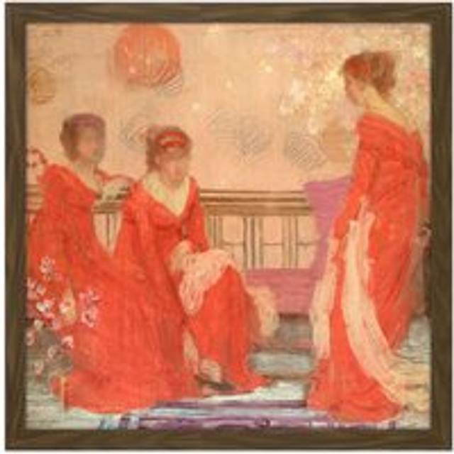 Wall Art Print Whistler Harmony Flesh Colour Red Painting Square Framed Picture 16X16 Inch - Brown - W16 inch x H16 inch