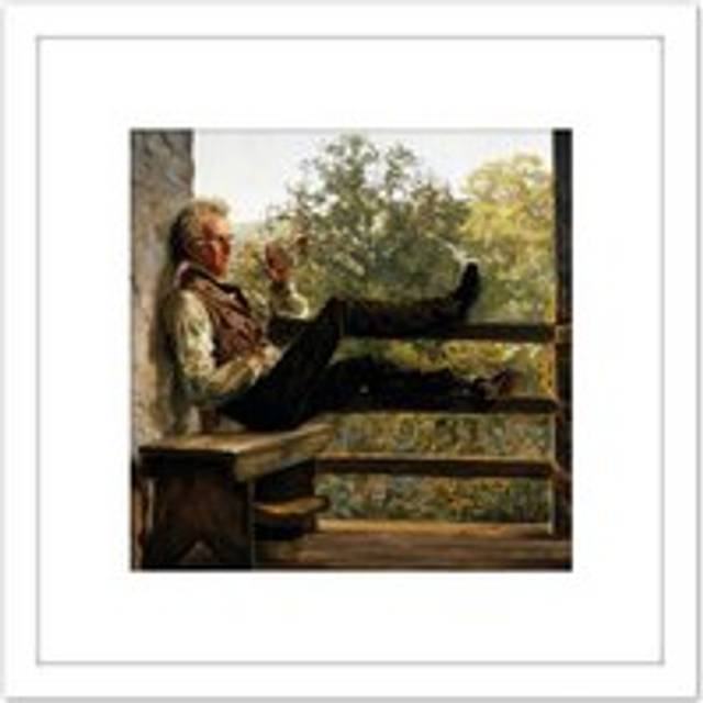 Mayer Independence Squire Jack Porter Painting 8X8 Inch Square Wooden Framed Wall Art Print Picture with Mount - White - One Size