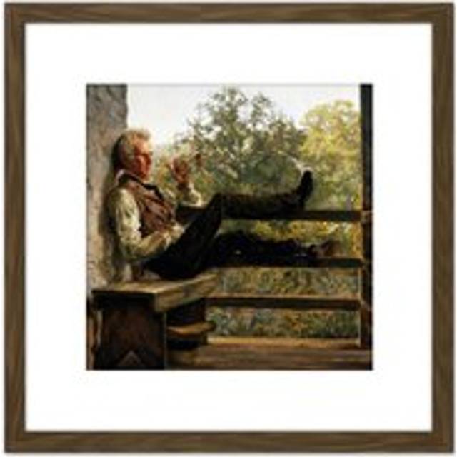 Mayer Independence Squire Jack Porter Painting 8X8 Inch Square Wooden Framed Wall Art Print Picture with Mount - Brown - One Size