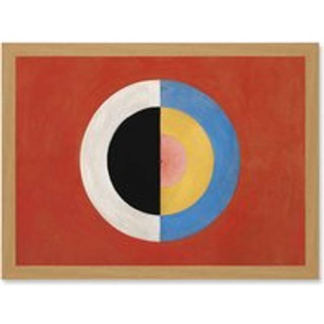 Hilma Af Klint Svanen Abstract Circles Painting A4 Artwork Framed Wall Art Print - Tan - One Size