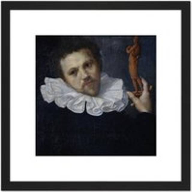 Cornelis Ketel Portrait Paul Van Vianen Painting 8X8 Inch Square Wooden Framed Wall Art Print Picture with Mount - Black - One Size