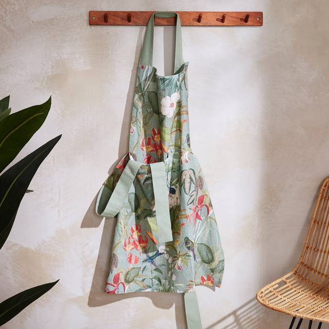 Botanical Bird Apron - Green