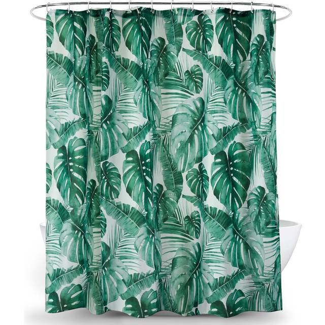 Tropical Leaf Green Shower Curtain