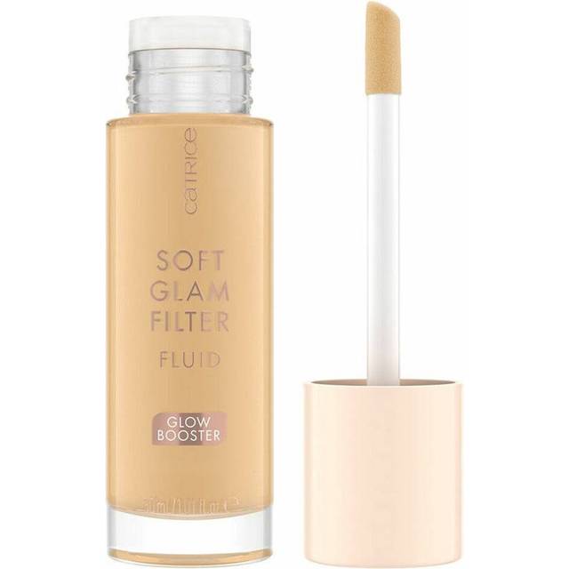 Catrice Soft Glam Filter Fluid, basis, nr 020, naken, närande, naturlig, glänsande, strålande vegansk, oljefri, utan parfym, utan alkohol, 1-pack (30 ml)
