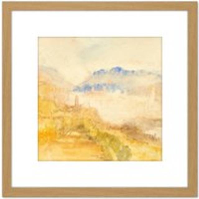 Turner Ivrea Painting 8X8 Inch Square Wooden Framed Wall Art Print Picture with Mount - Tan - One Size