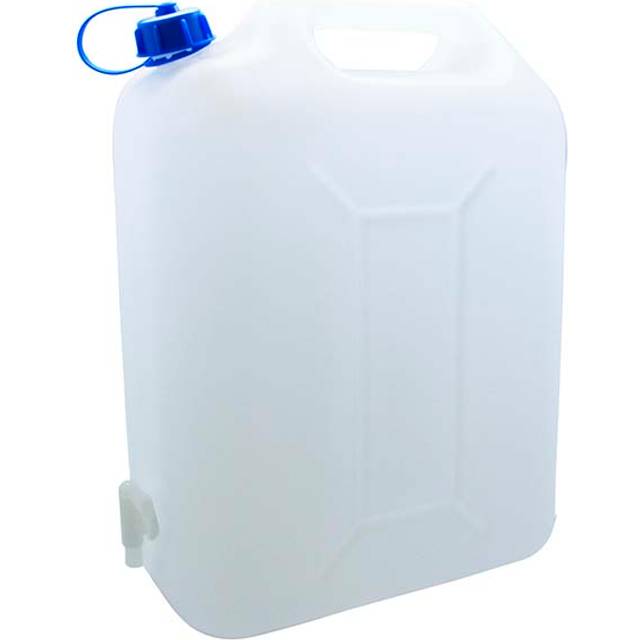 20Ltr White Watercan Storage With Tap And Handle Plastic