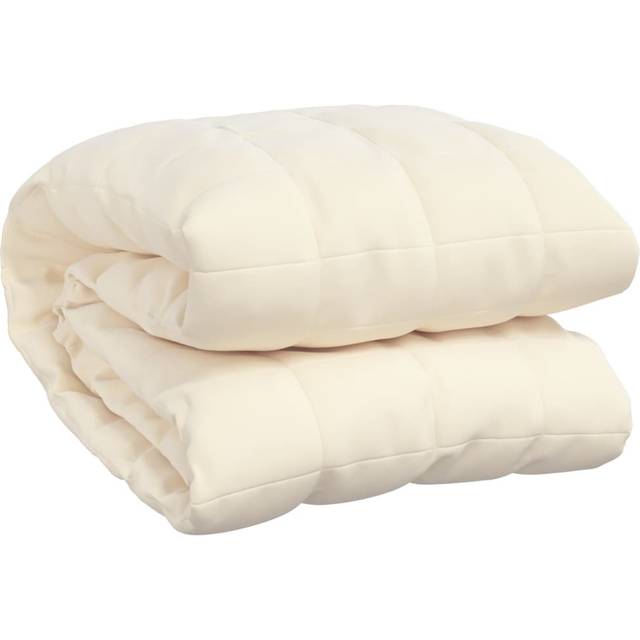 vidaXL Weighted Blanket Light Cream 220x260 cm 15 kg Fabric