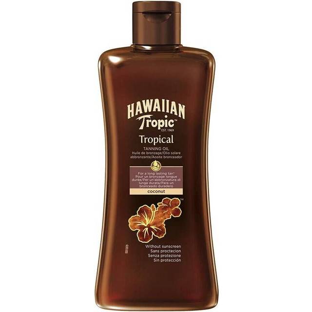 Hawaiian Tropic Tropical Dark Tanning Oil 200ml - Bedste sololie - Dinskønhed.dk