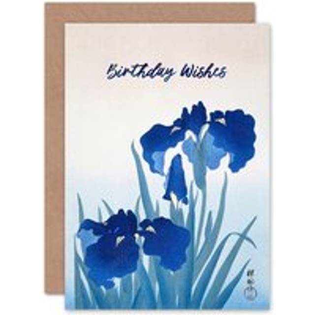 Birthday Iris Flowers Floral For Mother Mom Her Blank Inside Greeting Card